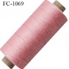 Bobine 1000 m fil Polyester n° 80 rose 1000 mètres bobiné en France 