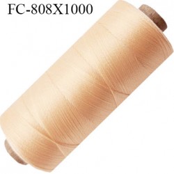 Bobine 1000 m fil mousse polyamide n° 120 couleur pèche ou abricot clair lumineux longueur de 1000 mètres bobiné en France