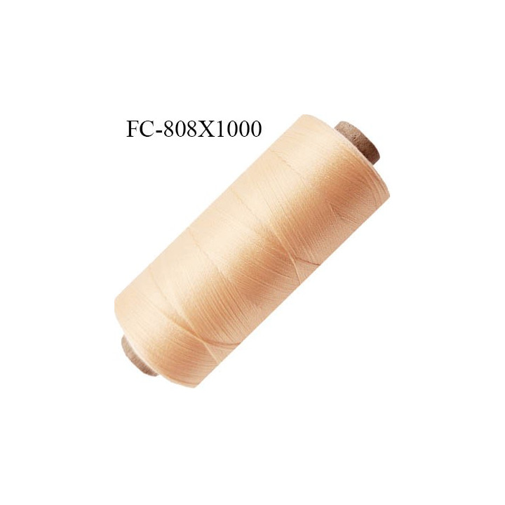 Bobine 1000 m fil mousse polyamide n° 120 couleur pèche ou abricot clair lumineux longueur de 1000 mètres bobiné en France