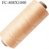 Bobine 1000 m fil mousse polyamide n° 120 couleur pèche ou abricot clair lumineux longueur de 1000 mètres bobiné en France