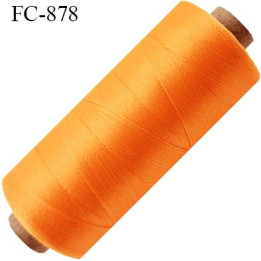Bobine 1000 m fil mousse polyamide n° 120 couleur orange lumineux longueur de 1000 mètres bobiné en France