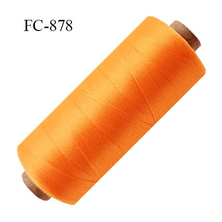 Bobine 1000 m fil mousse polyamide n° 120 couleur pèche ou abricot clair lumineux longueur de 1000 mètres bobiné en France