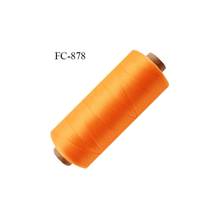 Bobine 1000 m fil mousse polyamide n° 120 couleur orange lumineux longueur de 1000 mètres bobiné en France