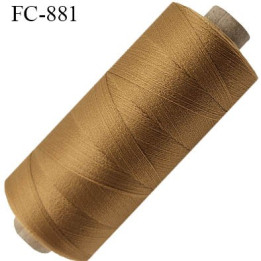 Bobine 1000 m fil mousse polyamide n° 120 couleur cuir caramel longueur de 1000 mètres bobiné en France