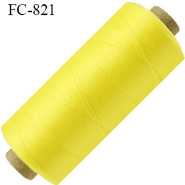 Bobine 1000 m fil mousse polyamide n° 120 couleur jaune lumineux longueur de 1000 mètres bobiné en France