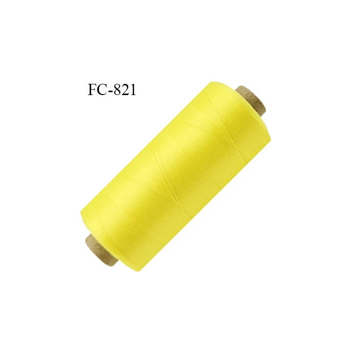 Bobine 1000 m fil mousse polyamide n° 120 couleur jaune lumineux longueur de 1000 mètres bobiné en France