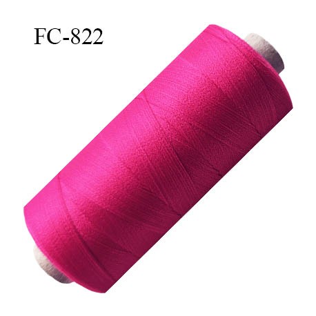 Bobine de 500 m fil mousse polyamide n° 120 couleur fushia longueur de 500 mètres bobiné en France