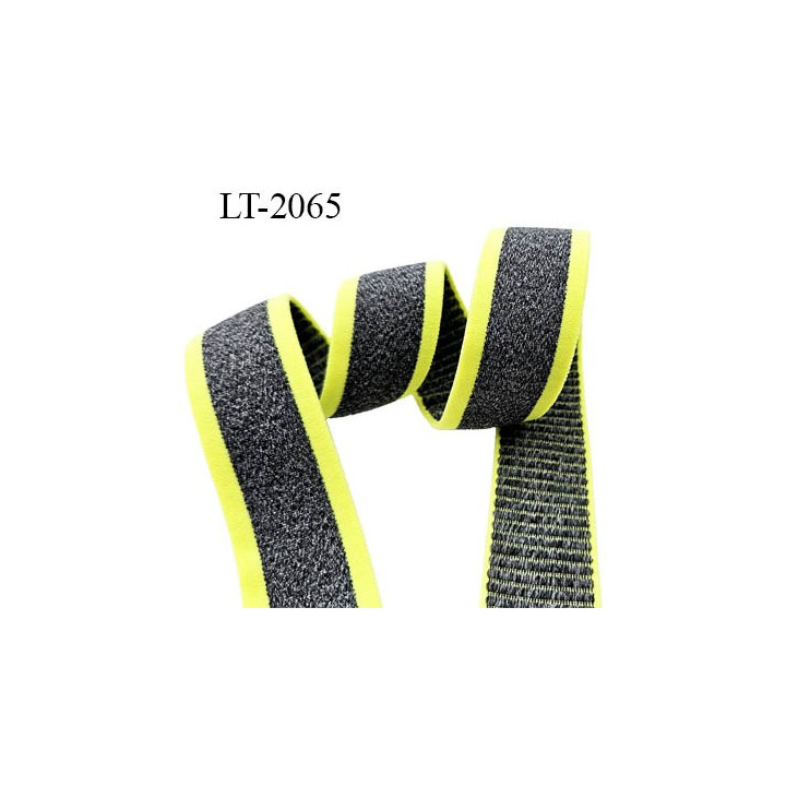 LE Lot de 10 mètres d'élastique 28 mm spécial caleçon lingerie, sport couleur gris et jaune fluo très beau doux forte élasticité