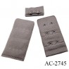 Agrafe 30 mm attache SG haut de gamme couleur rose pâle 3 rangées 2 crochets prix au mètre
