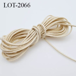 Lot 10 mètres Cordon ou lacet 4 mm synthétique et coton très très solide couleur gris diamètre 4 mm