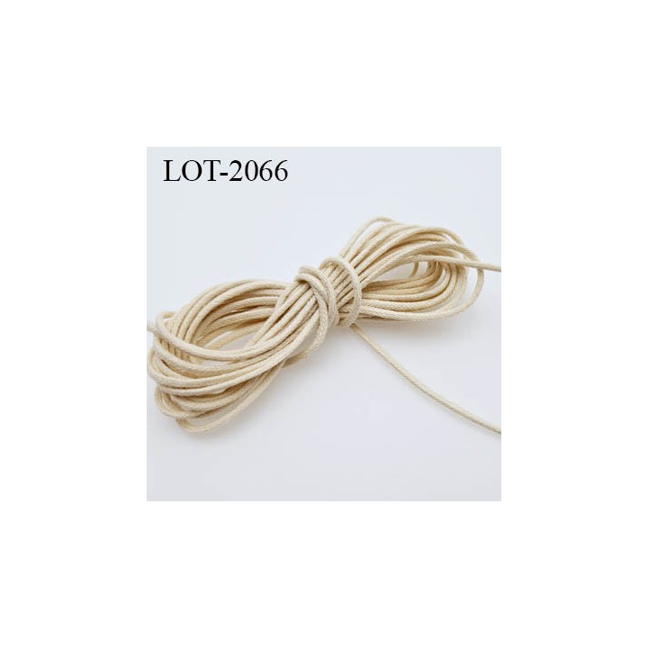 Lot 10 mètres Cordon ou lacet 4 mm synthétique et coton très très solide couleur gris diamètre 4 mm