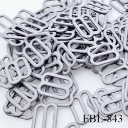 Boucle de réglage 12 mm réglette métal laqué blanc brillant pour soutien gorge largeur intérieur 12 mm haut de gamme