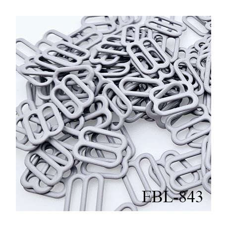 Boucle de réglage 12 mm réglette métal laqué blanc brillant pour soutien gorge largeur intérieur 12 mm haut de gamme