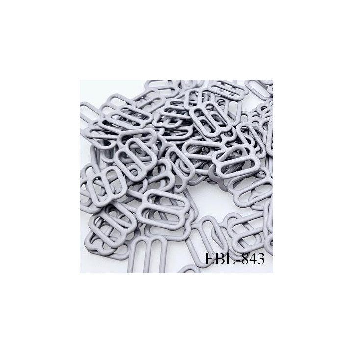 Boucle de réglage 12 mm  réglette métal laqué gris pour soutien gorge largeur intérieur 12 mm  haut de gamme