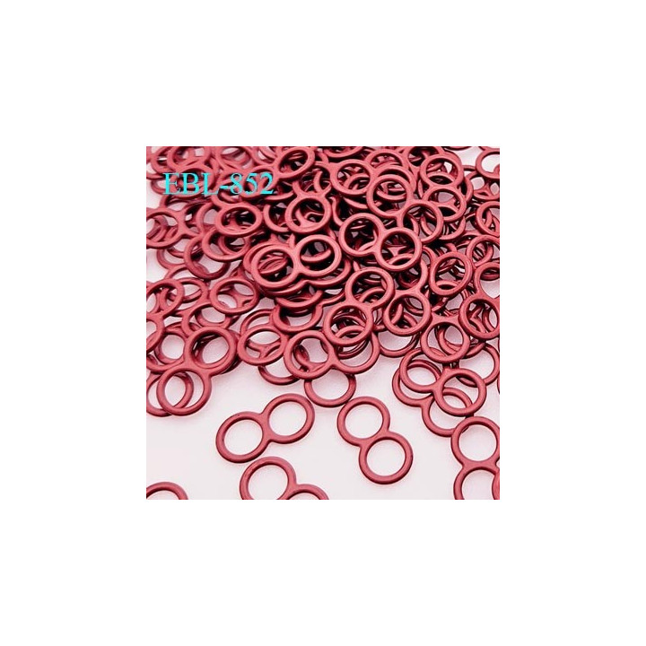 Anneau double de réglage 6 mm métal framboise pour lingerie largeur intérieur 6 mm  haut de gamme