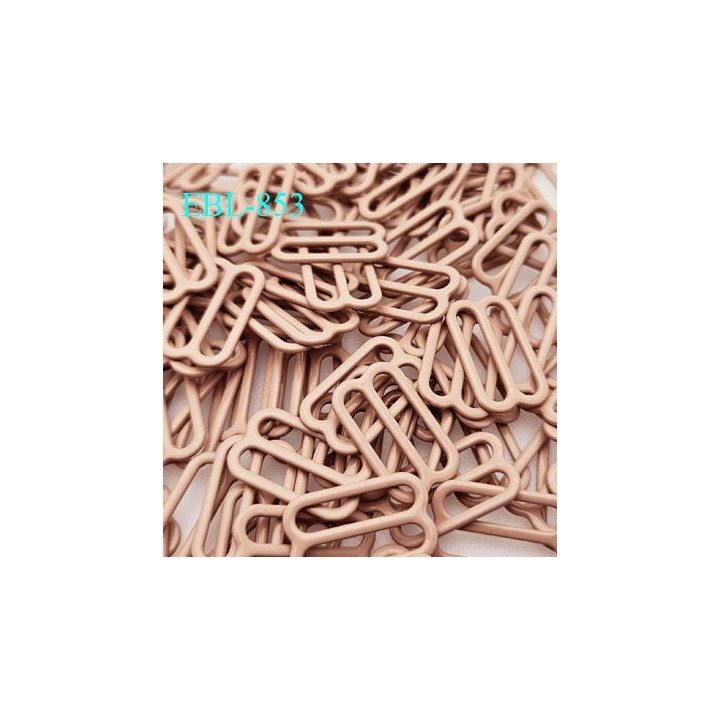 Boucle de réglage 15 mm réglette métal laqué couleur chair pour lingerie largeur intérieur 15 mm  haut de gamme