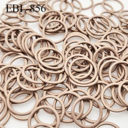 Anneau de réglage 12 mm métal couleur chocolat au lait clair pour lingerie largeur intérieur 12 mm  haut de gamme