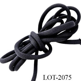 Le lot de 10 m de Cordon rond 5 mm ou lacet  synthétique avec un lien intérieur  très solide couleur gris diamètre 5 mm