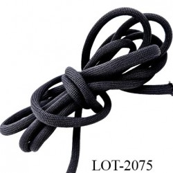 Le lot de 10 m de Cordon rond 5 mm ou lacet synthétique avec un lien intérieur très solide couleur gris diamètre 5 mm