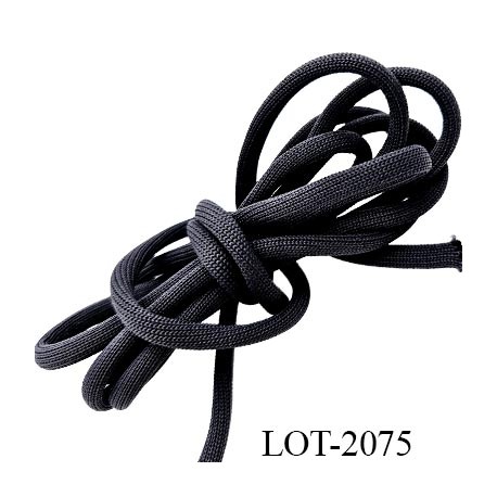 Le lot de 10 m de Cordon rond 5 mm ou lacet synthétique avec un lien intérieur très solide couleur gris diamètre 5 mm