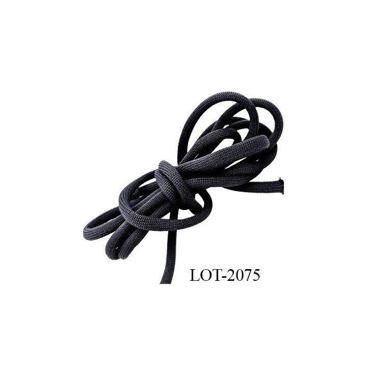 Le lot de 10 m de Cordon rond 5 mm ou lacet  synthétique avec un lien intérieur  très solide couleur gris diamètre 5 mm