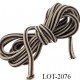 Le lot de 10 m de Cordon en triangle 5 mm ou lacet synthétique avec un lien intérieur très solide couleur beige et marron kaki