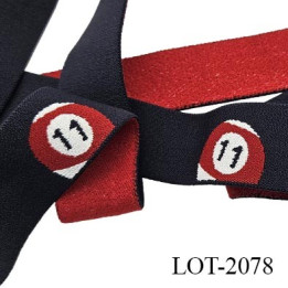 Elastique BOULE DE BILLARD 30 mm  spécial caleçon lingerie, sport très beau couleur bleu rouge et blanc très doux prix au mètre