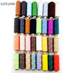 Lot de 32 bobines longueur 500 m fil couture machine à coudre et main fil polyester 120 bobiné en France