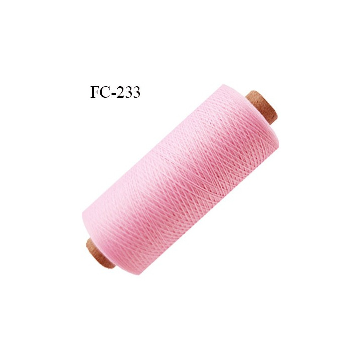 Bobine de 1000 m de fil mousse polyester fil n°120 couleur rose bonbon longueur 1000 mètres bobiné en France
