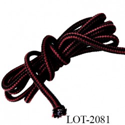 Cordon ou lacet 4 mm synthétique très très solide couleur noir et blanc diamètre 4 mm prix au mètre