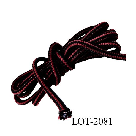 Cordon ou lacet 4 mm synthétique très très solide couleur noir et blanc diamètre 4 mm prix au mètre