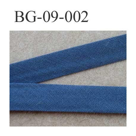 galon biais passe poil plié largeur 9 mm 2 rebords plié de 9 mm plus 2 rebords de 4 mm couleur bleu 100 % coton