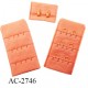 Agrafe attache rallonge extension de soutien gorge 3 rangés 2 crochets largeur 30 mm hauteur 55 mm couleur noir