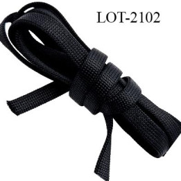 Le lot de 10 m Cordon plat 6 mm ou lacet synthétique très très solide noir largeur 6 mm épaisseur 1.5 mm presque incassable