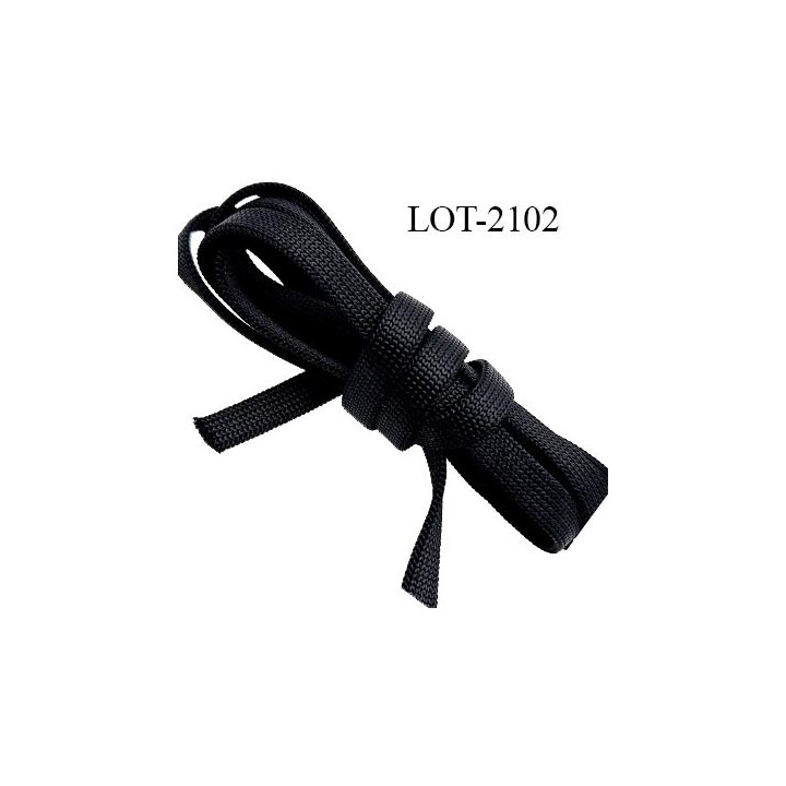 Le lot de 10 m Cordon plat 6 mm ou lacet synthétique très très solide noir largeur 6 mm épaisseur 1.5 mm presque incassable