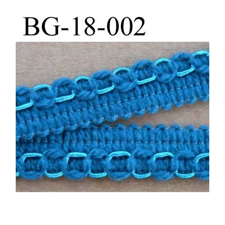 biais galon ruban couleur bleu tirant sur le turquoise largeur 18 mm vendu au mètre
