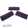 Agrafes 57 mm attache SG haut de gamme couleur Améthyste 1 rangée 3 crochets largeur 57 mm hauteur 24 mm
