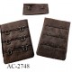 Agrafes 57 mm attache SG haut de gamme couleur Améthyste 1 rangée 3 crochets largeur 57 mm hauteur 24 mm