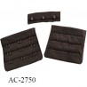 Agrafes 57 mm attache SG haut de gamme couleur marron 3 rangée 3 crochets largeur 57 mm hauteur 55 mm