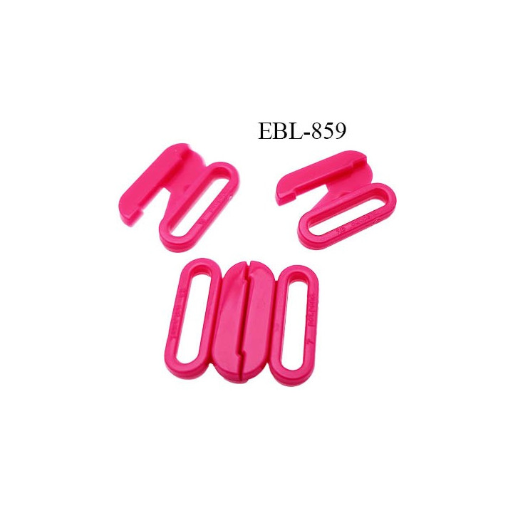 Boucle clip 12 mm attache réglette pvc spécial maillot de bain couleur fuchsia largeur du passage intérieur 12 mm