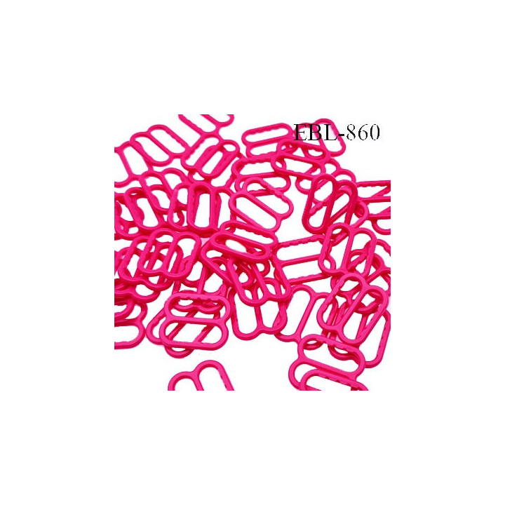 Boucle clip 12 mm attache réglette pvc spécial maillot de bain couleur fuchsia largeur du passage intérieur 12 mm