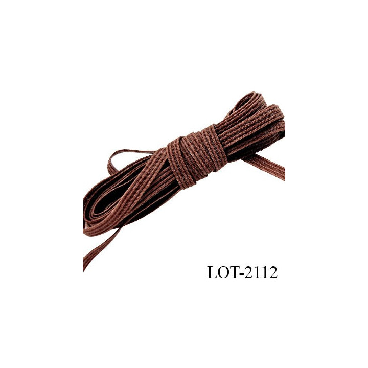 Lot de 10 m ou 50 m ou 100 m ou 200 m Elastique lingerie largeur 4 mm couleur marron souple forte élasticité  allongement + 140%