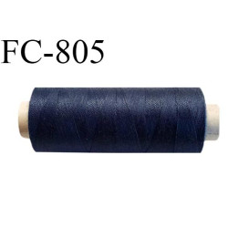 Bobine 500 m fil Polyester n° 120  bleu longueur 500 mètres fil européen bobiné en France certifié oeko tex