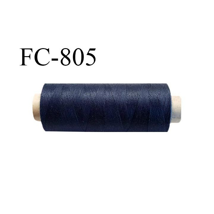 Bobine 500 m fil Polyester n° 120  bleu longueur 500 mètres fil européen bobiné en France certifié oeko tex