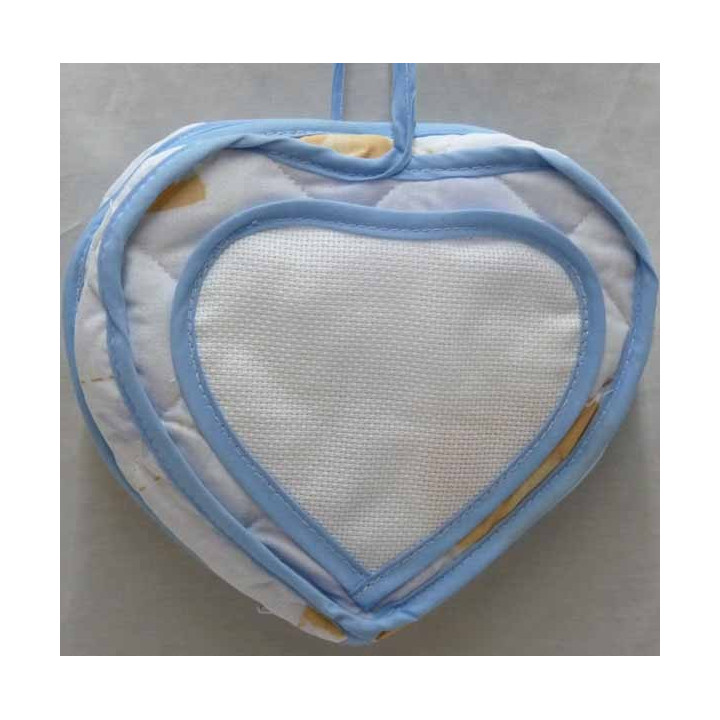 pochette coeur à broder coton imprimé