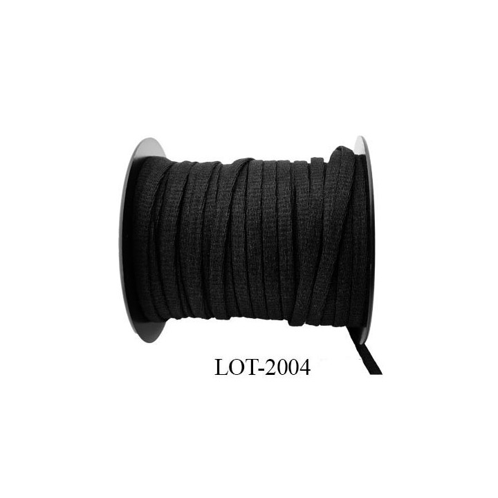 Cordon 6 mm ou lacet ou lacette en coton très très solide couleur noir fabriqué en Europe prix au mètre