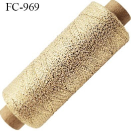 Bobine 500 m prix dégressif de 1 à 50 bobines fil mousse polyamide et lurex n° 120 couleur or doré gold light  500 mètres