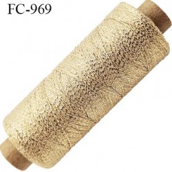 Bobine 500 m fil mousse polyamide et lurex n° 120 couleur gold light longueur de 500 mètres bobiné en France