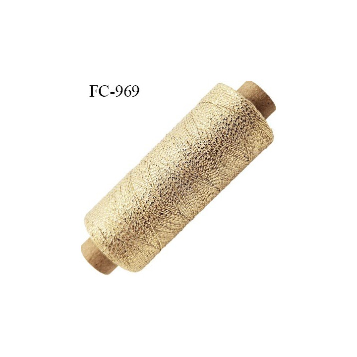 Bobine 500 m prix dégressif de 1 à 50 bobines fil mousse polyamide et lurex n° 120 couleur or doré gold light  500 mètres