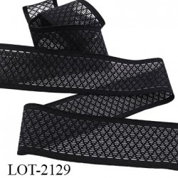 Elastique plat résille 42 mm haut de gamme fabriqué en France couleur noir bonne élasticité allongement +110%